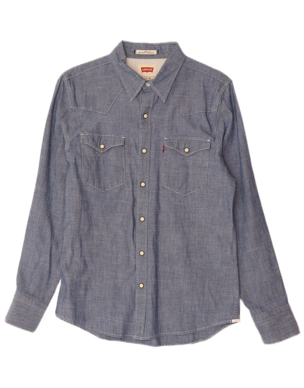 Levi's Herren-Slim-Fit-Hemd, klein, aus blauer Baumwolle