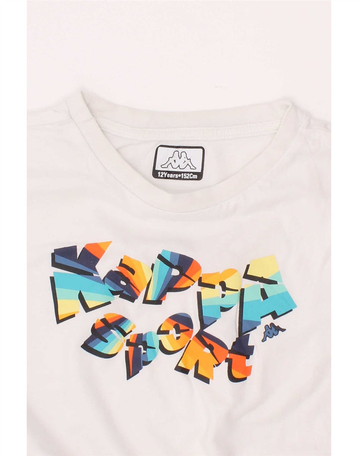 Kappa Jungen T-Shirt mit Grafik, 11–12 Jahre, Weiß