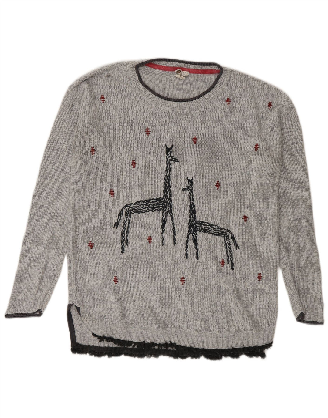 White Stuff Langer Damen-Pullover mit U-Boot-Ausschnitt, Gr. 10, Größe S, Grau
