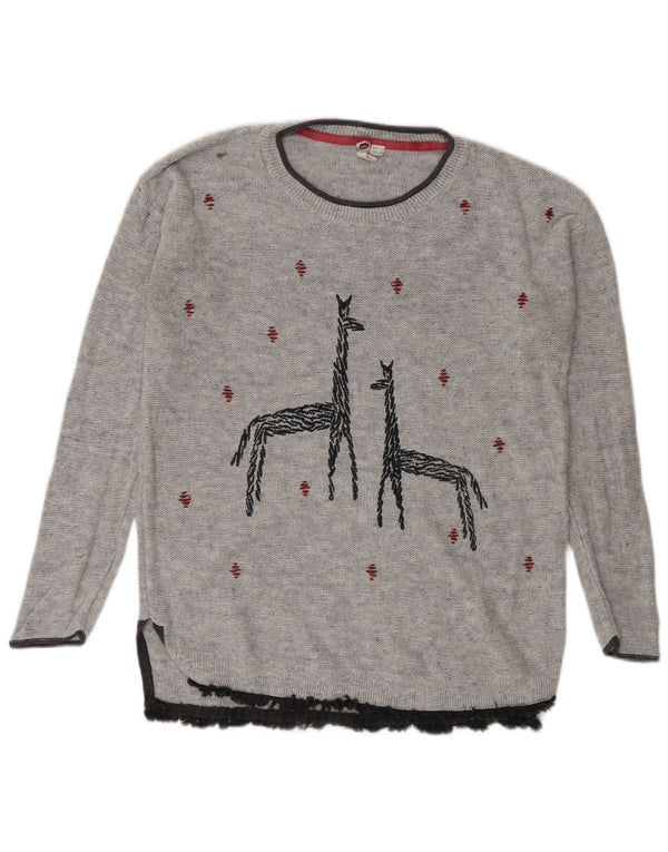 White Stuff Womens Longline Boat Neck Jumper Sweater UK 10 Small Grey