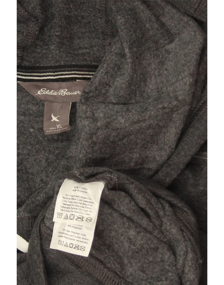 EDDIE BAUER Herren Kapuzenpullover XL Grau Baumwolle