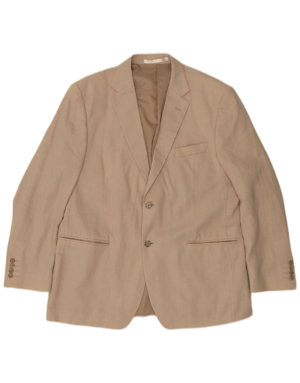 Marks & Spencer Herren 2-Knopf-Blazerjacke UK 44 XL Beige Leinen