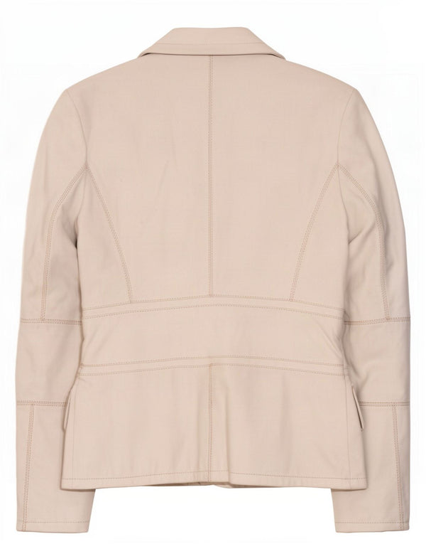 Conbipel Damen 2-Knopf-Lederblazer IT 42 Mittelweiß
