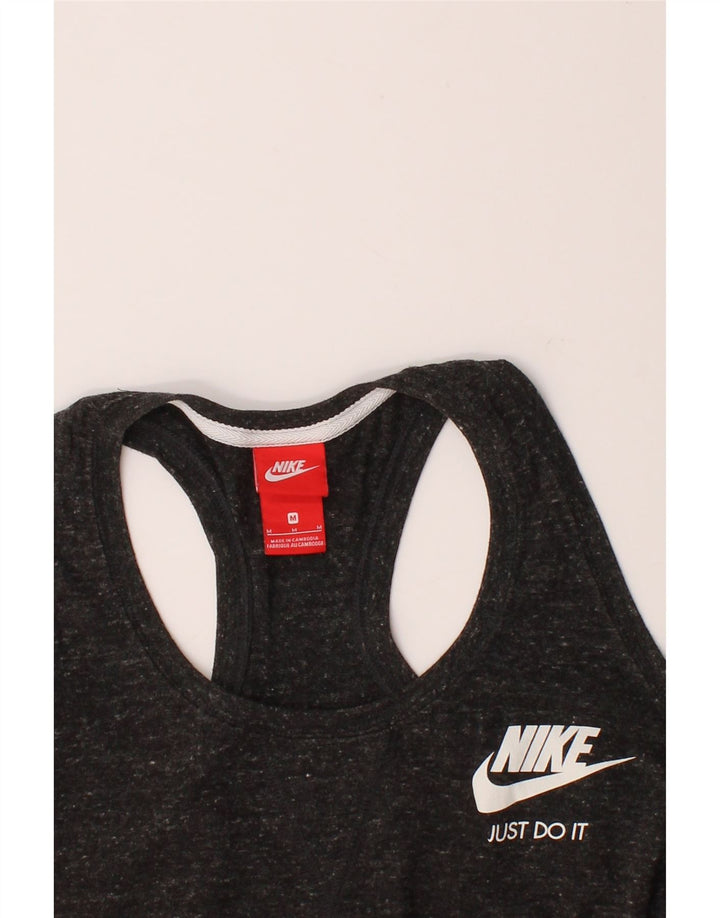 NIKE Womens Vest Top UK 14 Medium Grey Flecked Vintage Nike and Second-Hand Nike from Messina Hembry 