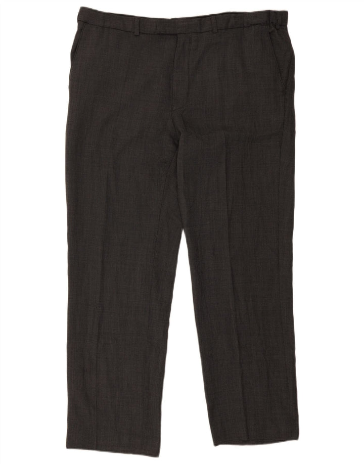 Gerade Herren-Anzughose von Marks & Spencer, W38, L30, graue Wolle