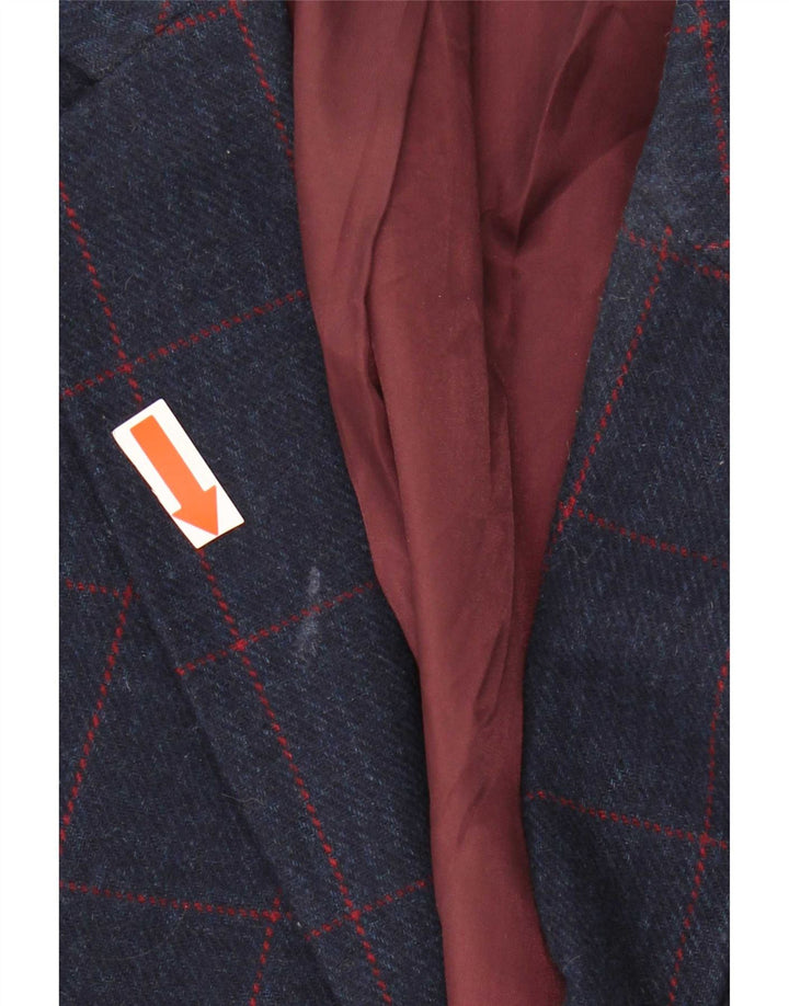 Marks & Spencer Herren-Blazer, kurz, 2 Knöpfe, UK 44, XL, Marineblau kariert