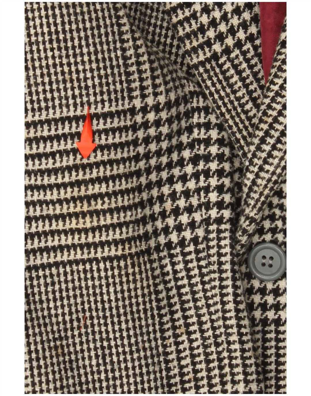 VINTAGE Herren 2-Knopf-Blazerjacke IT 52 XL Schwarze Hahnentrittwolle