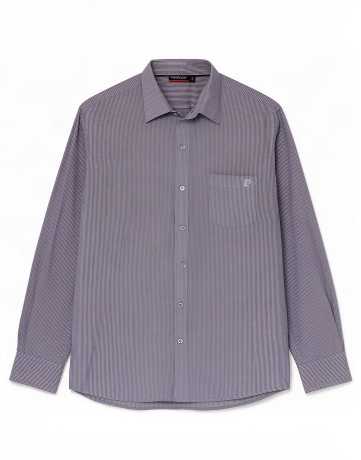 Pierre Cardin Herrenhemd, großes blaues Nadelstreifen-Polyester