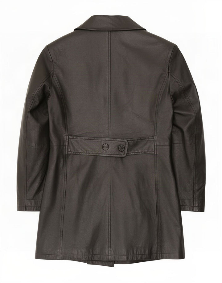 Project Damen Ledermantel UK 14 Medium Schwarz