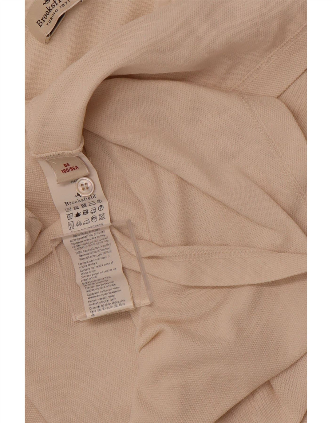 BROOKSFIELD Herren Poloshirt IT 50 Medium Off White Baumwolle