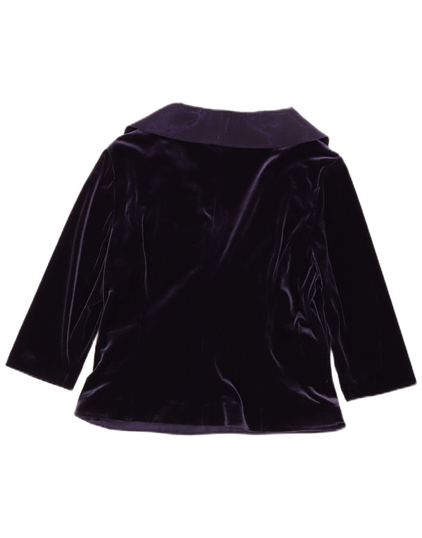 Minuet Damen-Blusenoberteil aus Samt mit 3/4-Ärmeln, Gr. 40, Größe L, Lila, Polyester