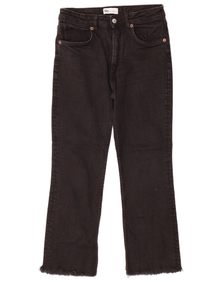 Kurze Jeans für Damen von Zara, EU 40, mittelgroß, W30, L24, Schwarz