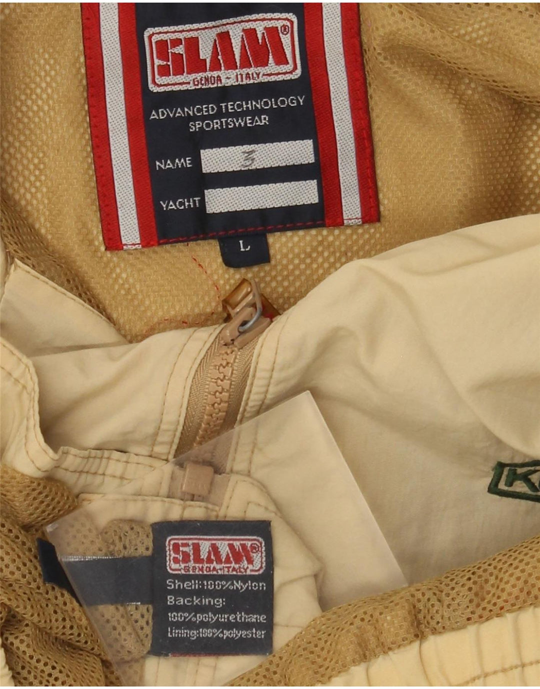 Slam Herren Bomberjacke UK 40 Large Beige Nylon