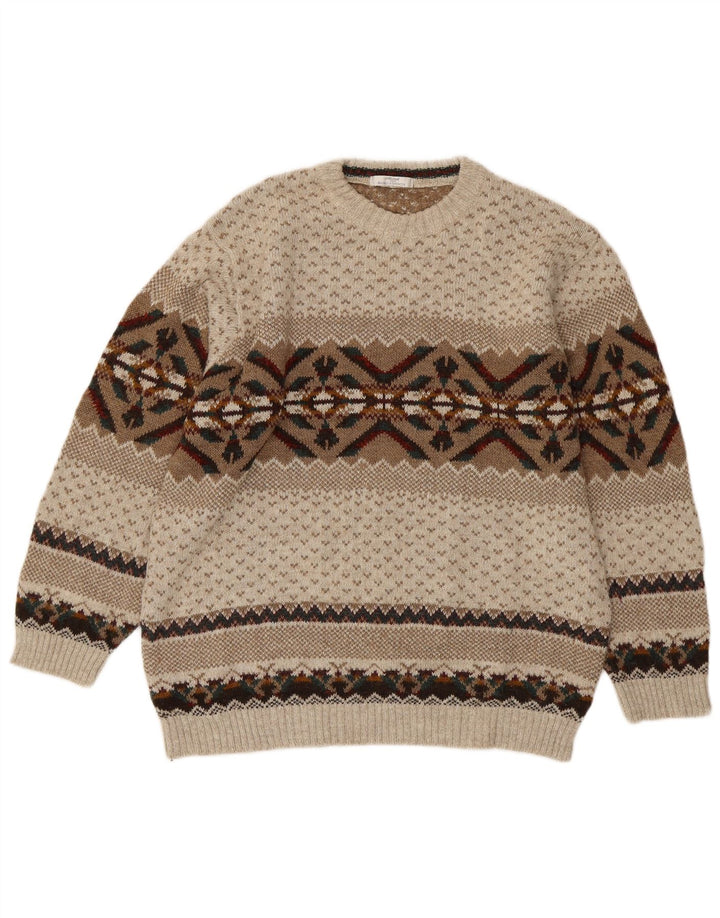 Marks & Spencer Herren St. Michael Pullover mit Rundhalsausschnitt, Größe L, Beige