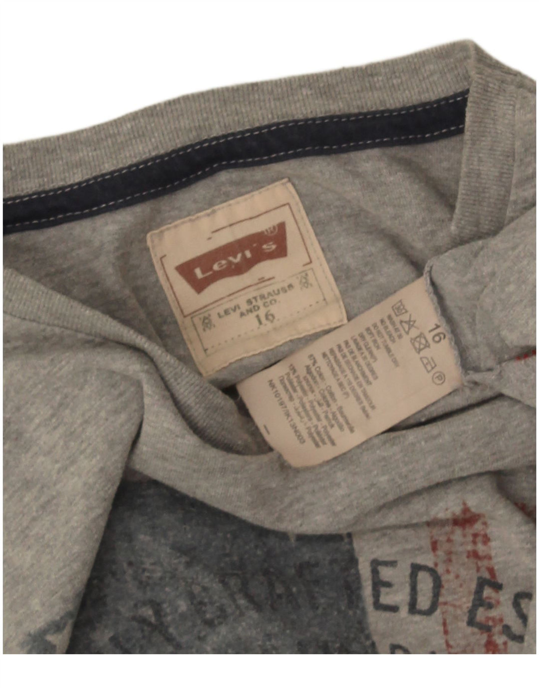 Levi's Jungen Graphic Top Langarm 15–16 Jahre graue Baumwolle