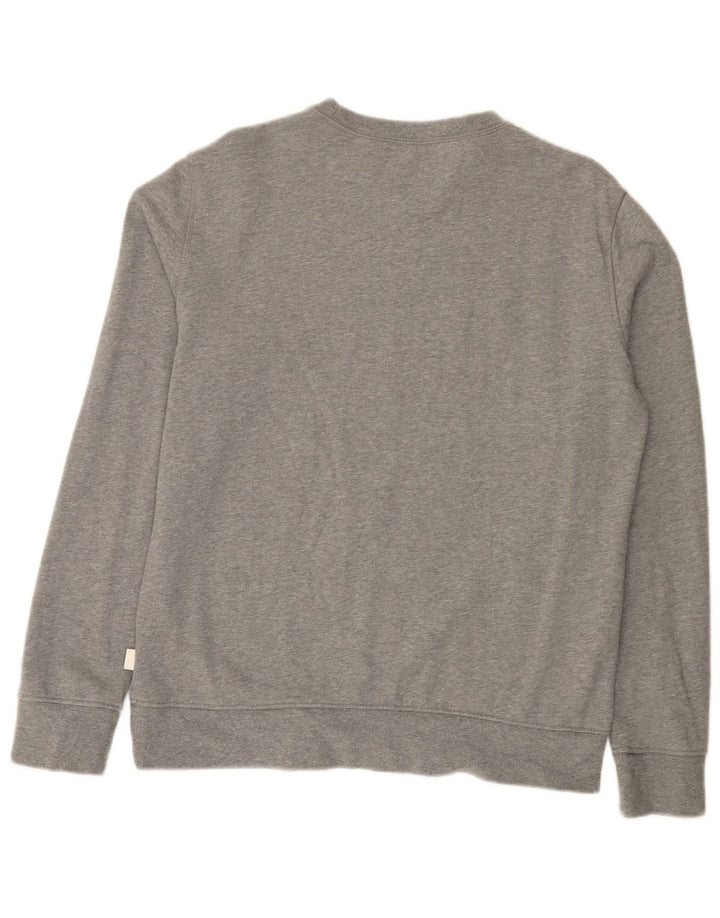 Marks & Spencer Herren-Sweatshirt-Pullover aus mittelgrau gefleckter Baumwolle