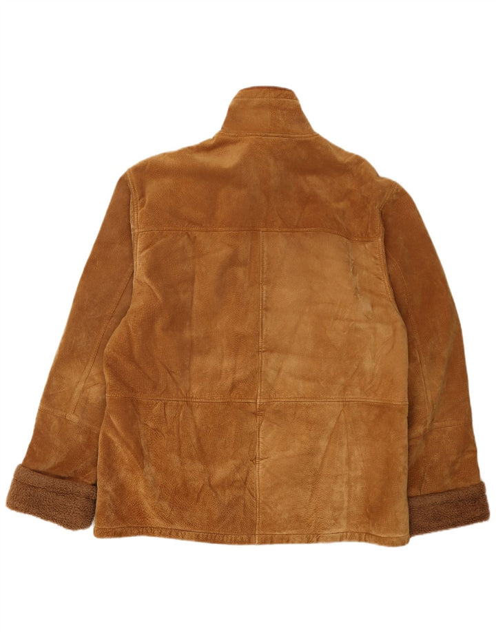 John F. Gee Herren Sherpa Wildlederjacke IT 50 Large Beige Leder