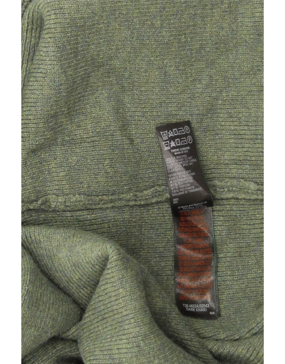 Marks & Spencer Damen Longline Open Cardigan Pullover UK 16 Large Khaki