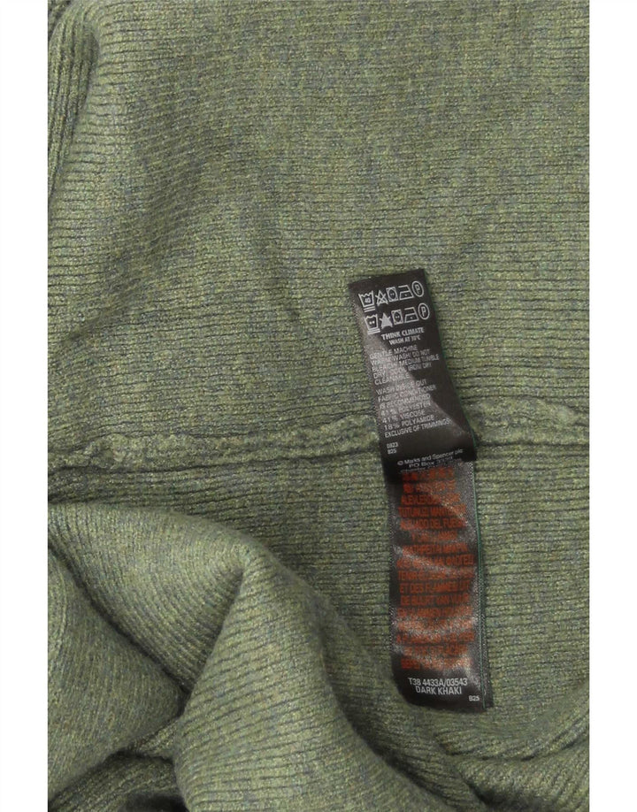 Marks & Spencer Damen Longline Open Cardigan Pullover UK 16 Large Khaki