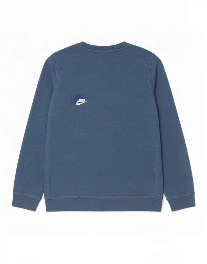 Nike Jungen-Sweatshirt mit Grafik, 10–11 Jahre, mittelblaue Baumwolle