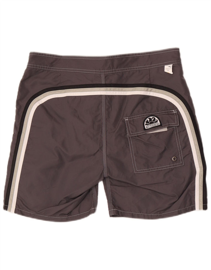 Sundek Herren-Badeshorts aus mittelgrauem Nylon