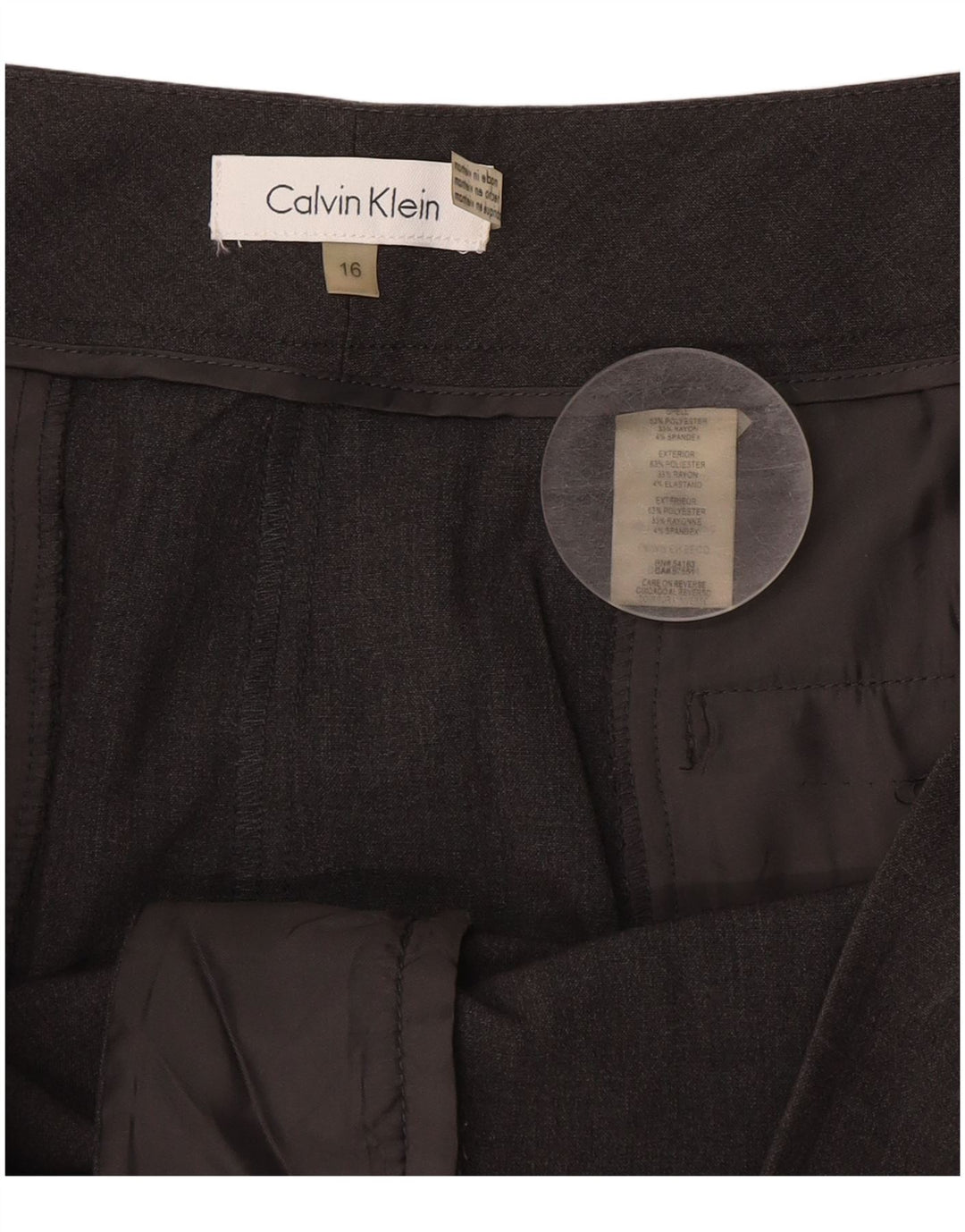 Calvin Klein Damen Bootcut-Anzughose US 16 XL W38 L32 Graues Polyester