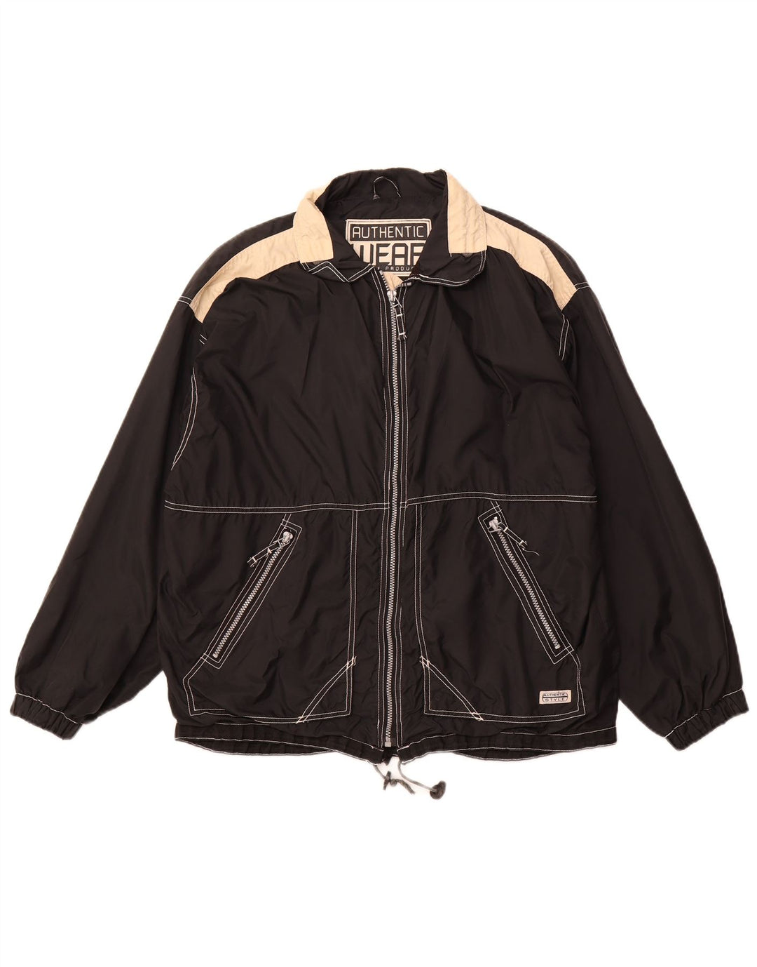 AUTHENTISCHE Herren-Utility-Jacke mit lockerer Passform, UK 38, Mittelschwarz