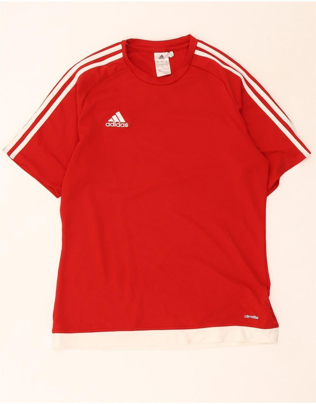 Adidas Herren Climalite T-Shirt Top Mittelrotes Colourblock-Polyester