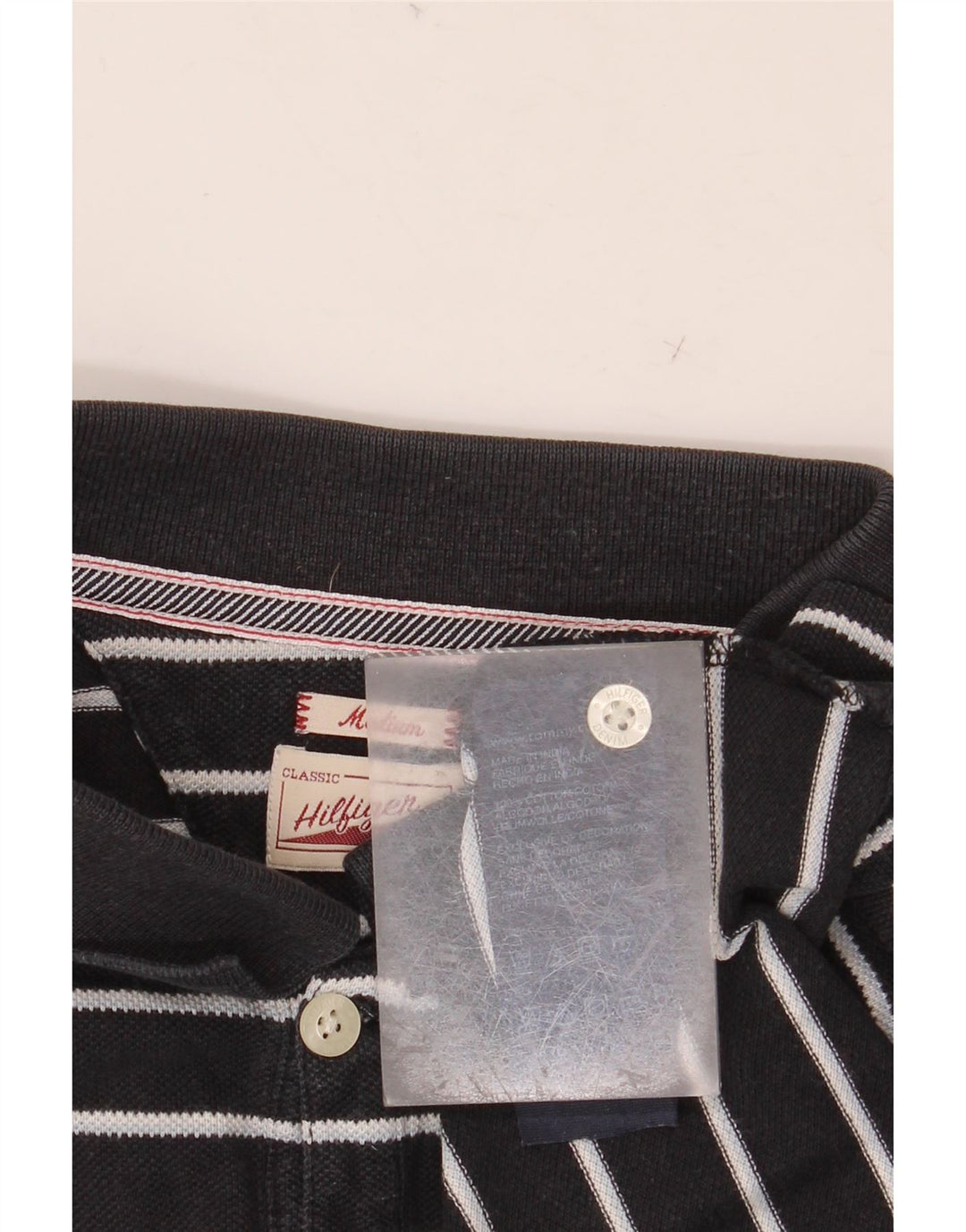 TOMMY HILFIGER Herren Poloshirt Mittelschwarz gestreift Baumwolle