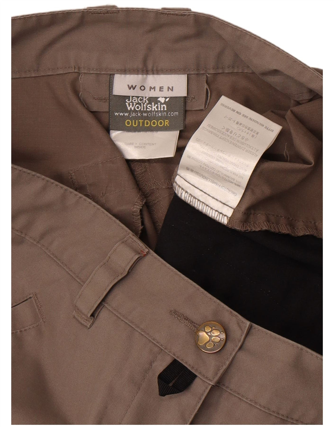 Jack Wolfskin Damen-Wander-Cargohose, Größe S, W28, L29, Grau, Polyester