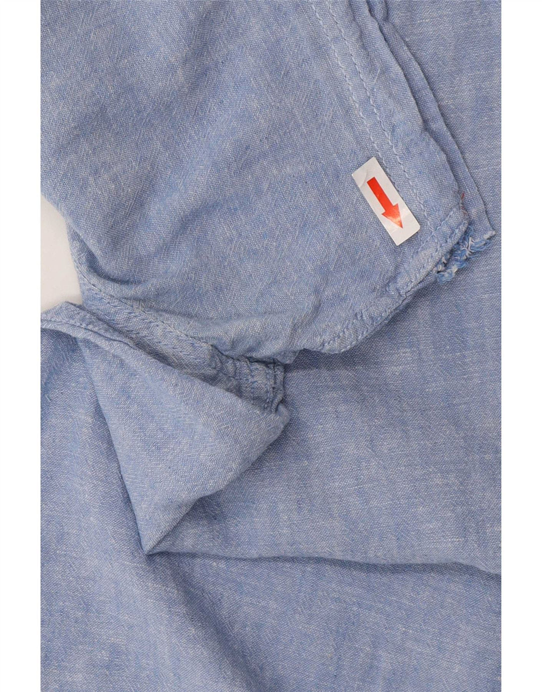 Fat Face Herren Kurzarmhemd Small Blau Leinen