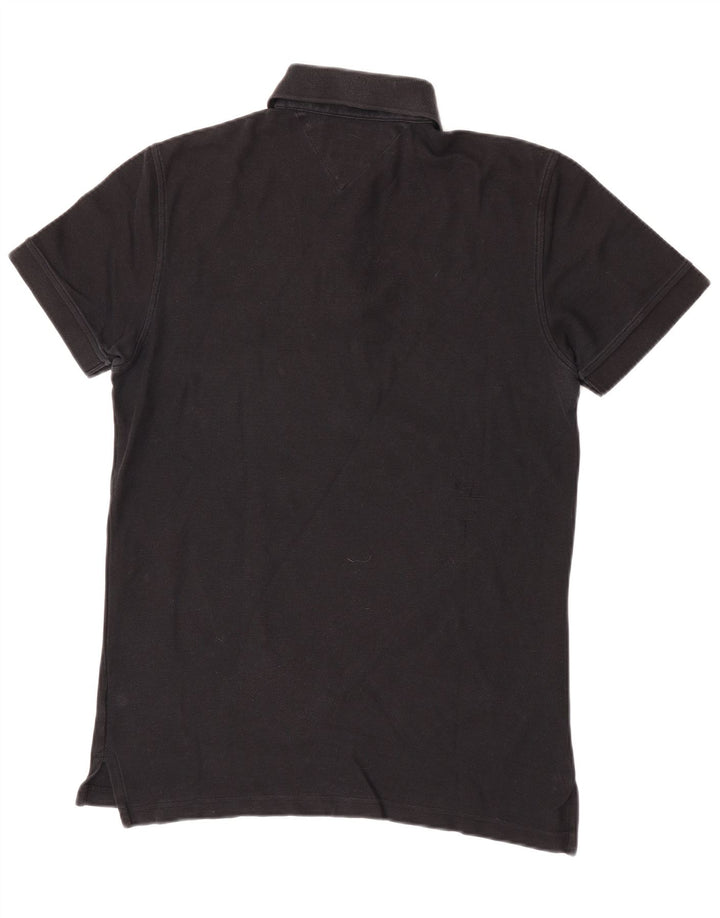Tommy Hilfiger Herren-Poloshirt mit normaler Passform, Größe S, Schwarz, Baumwolle