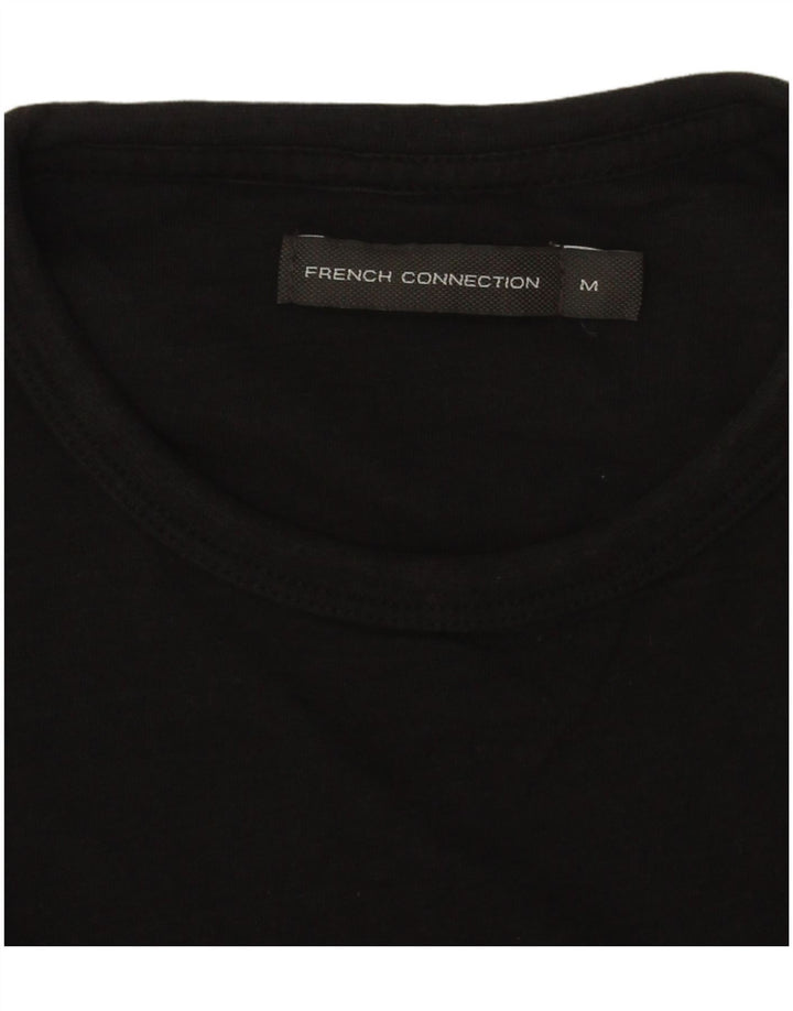 French Connection Herren-T-Shirt aus mittelschwarzer Baumwolle