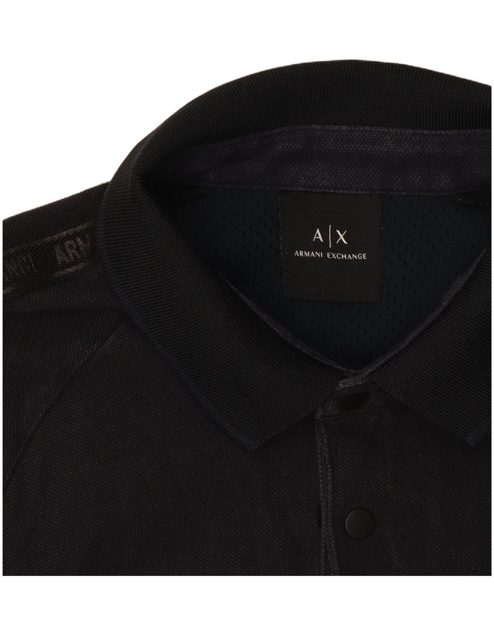 Armani Exchange Herren-Poloshirt mit Grafik, Größe S, Schwarz