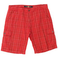 Navigare Herren Cargo-Shorts W41 XL rot karierte Baumwolle