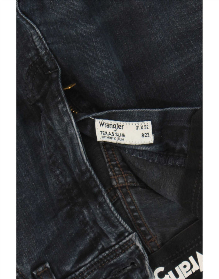 Wrangler Herren Texas Slim Jeans W31 L32 Marineblaue Baumwolle