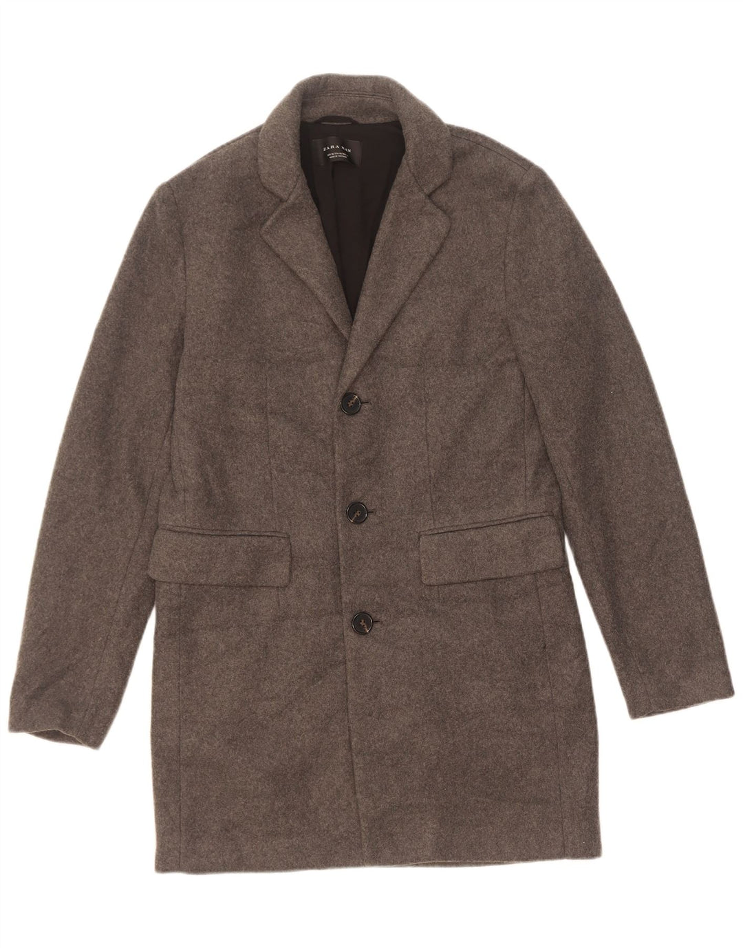 Zara Herrenmantel UK 38 Mittelgraues Polyester