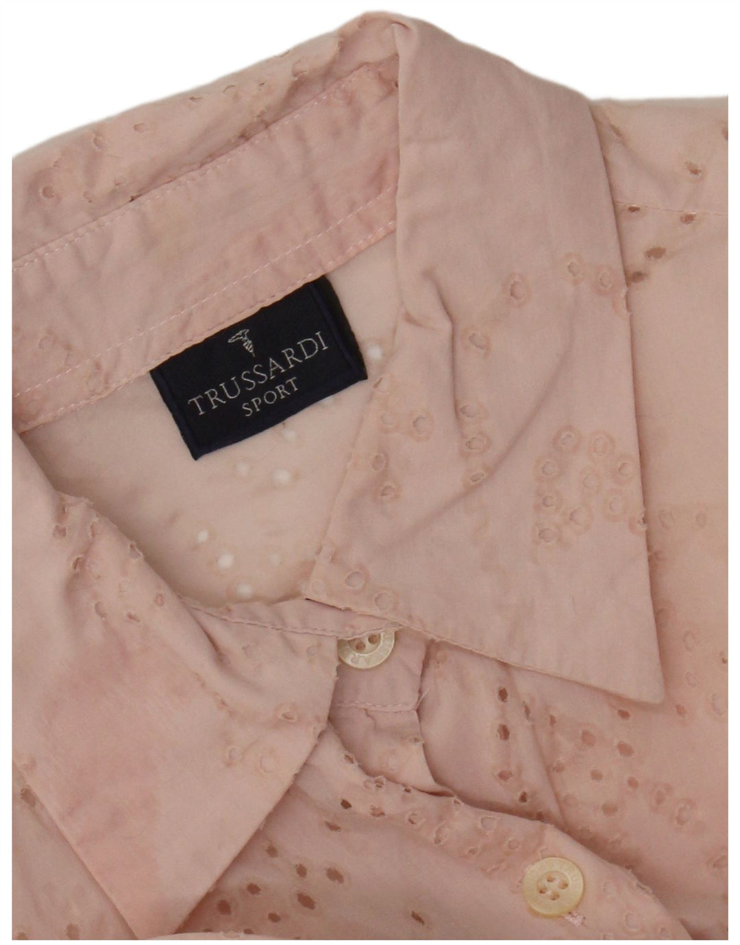 Trussardi Damen Durchsichtige Hemdbluse UK 14 Mittelrosa