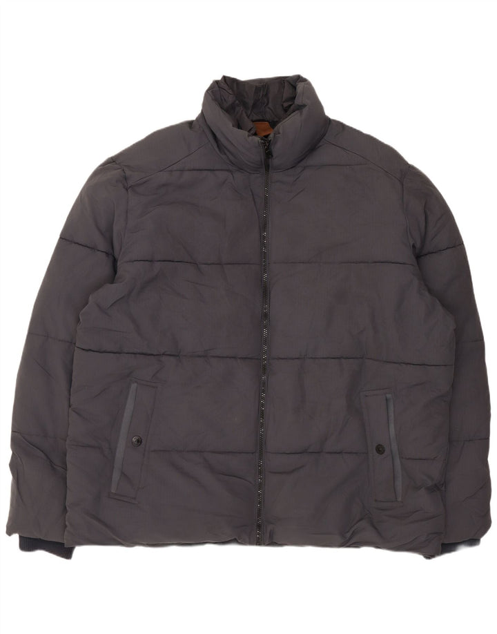 MARKS & SPENCER Wattierte Herrenjacke UK 44 2XL Graues Polyester