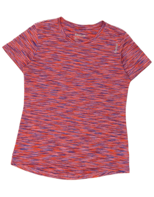 Reebok Damen T-Shirt Top UK 12 Medium Mehrfarbig geflecktes Polyester
