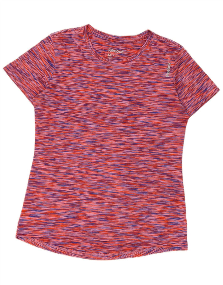 Reebok Damen T-Shirt Top UK 12 Medium Mehrfarbig geflecktes Polyester