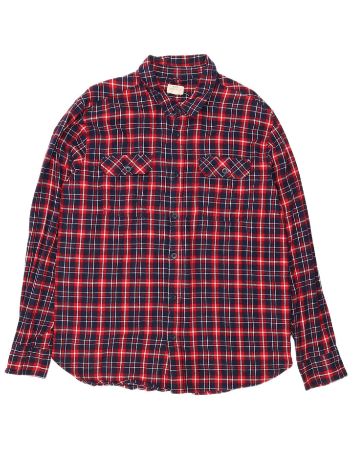 Mountain Warehouse Herren-Flanellhemd XL, marineblau, kariert, Baumwolle