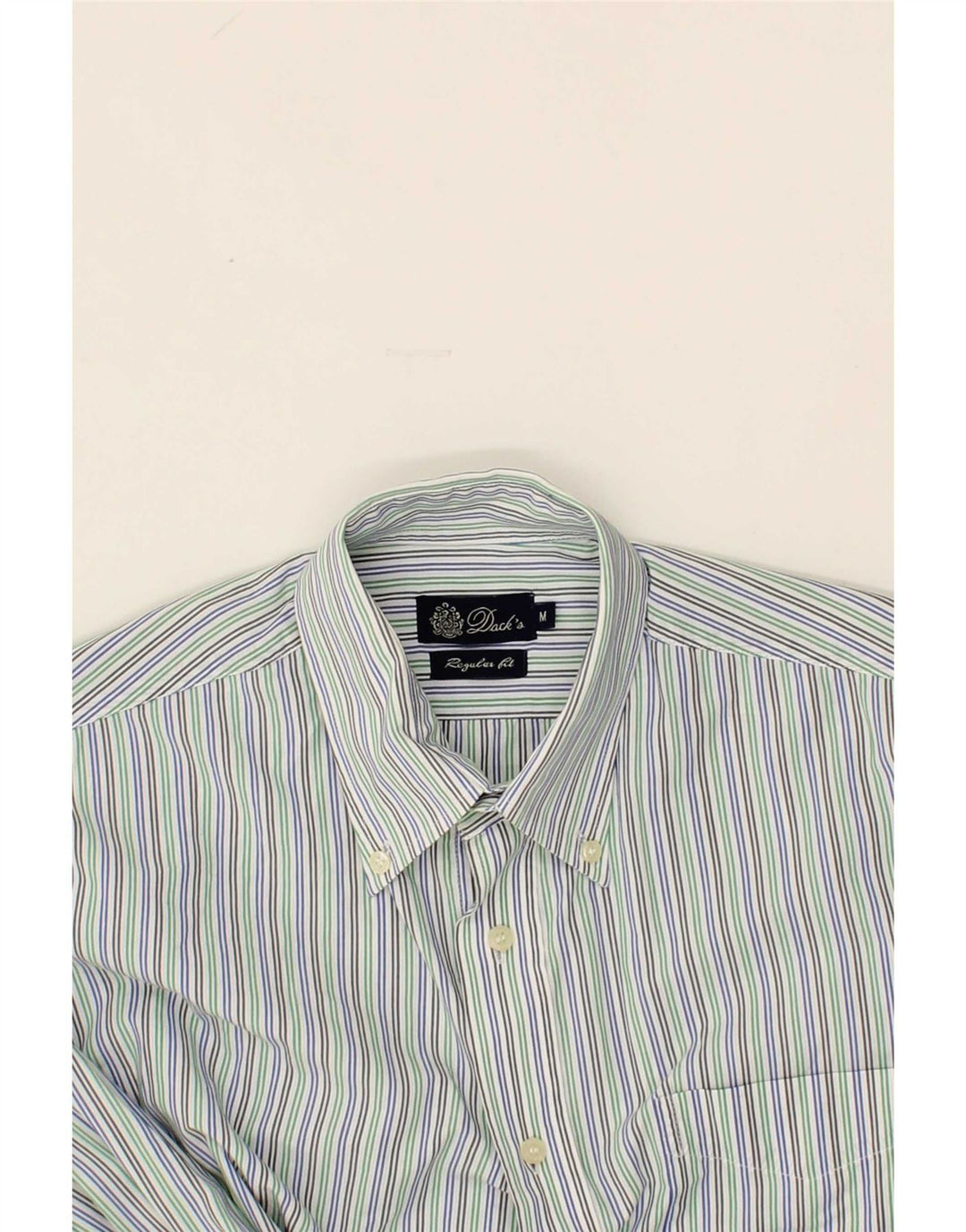 DACK'S Mens Regular Fit Shirt Medium Multicoloured Striped Cotton Vintage Dack's and Second-Hand Dack's from Messina Hembry 