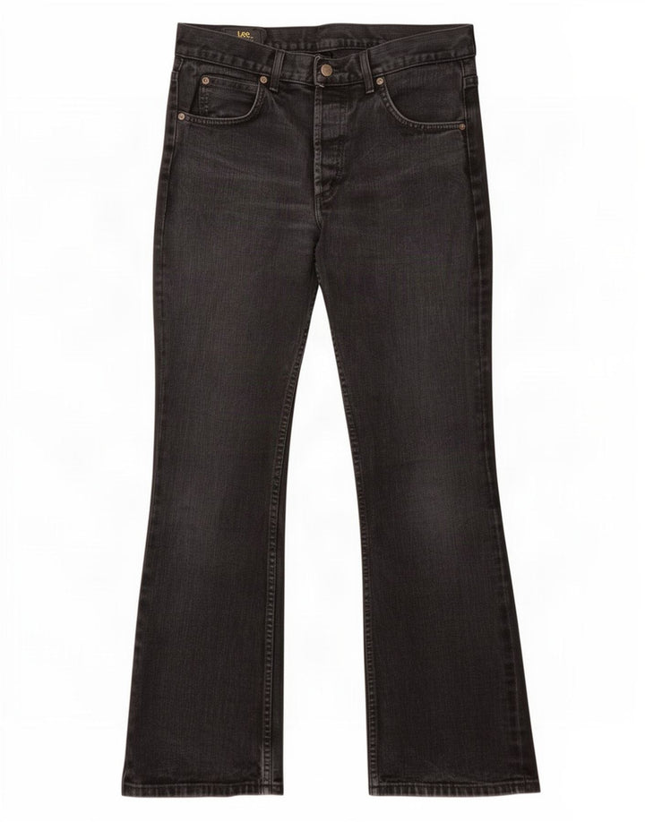 Lee Herren Denver Bootcut Jeans W34 L30 Schwarze Baumwolle