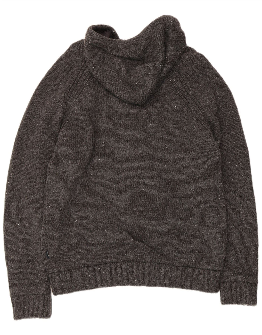 Fat Face Herren-Strickjacke mit Kapuze, groß, aus grauer Wolle
