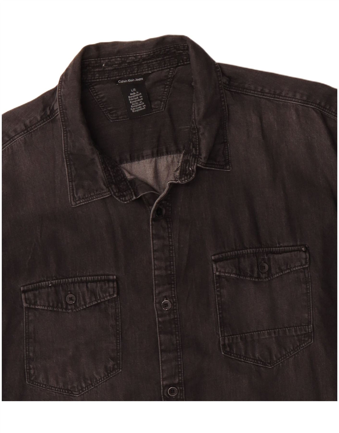 CALVIN KLEIN JEANS Herren Jeanshemd Große schwarze Baumwolle