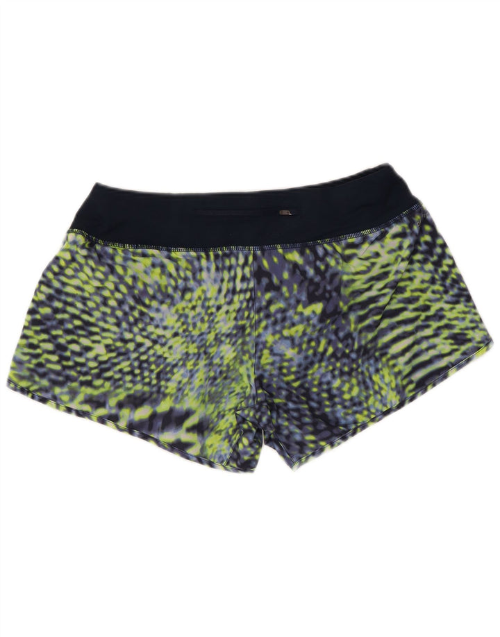 NIKE Damen Dri Fit Sportshorts mit abstraktem Muster UK 14 Medium Marineblau