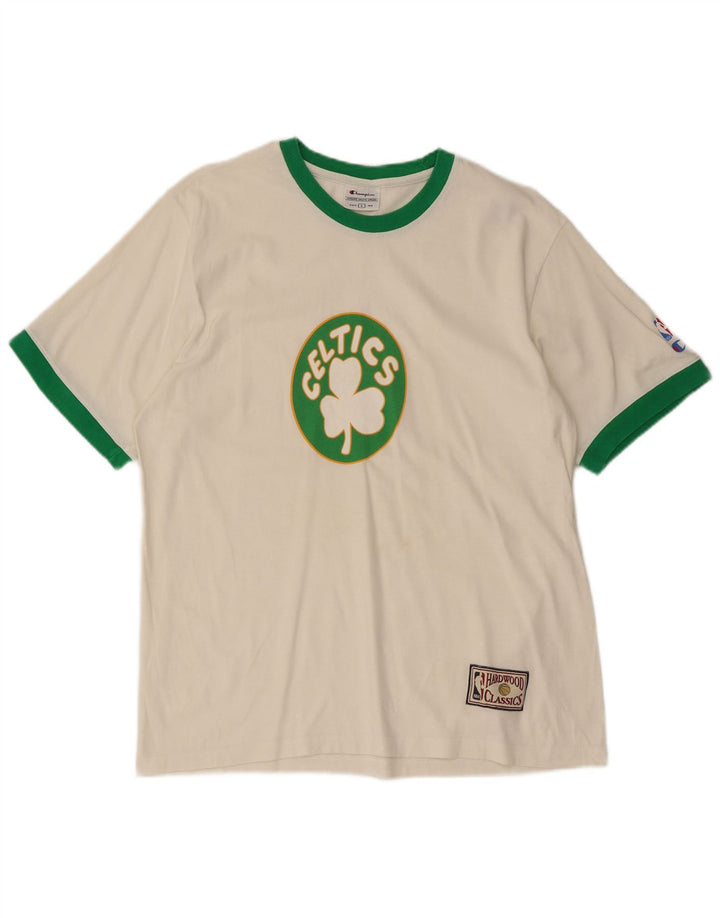 Champion Damen Celtics Graphic T-Shirt Top Large Weiß