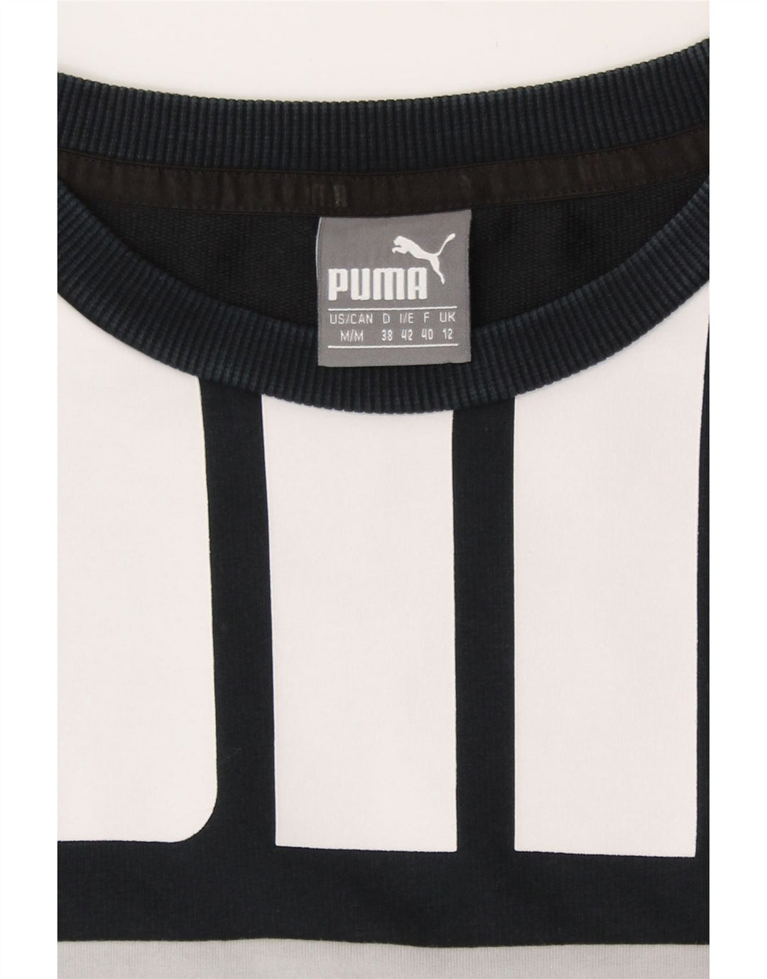 Puma Damen Grafik-Sweatshirt-Pullover UK 12 Mittelweiß Farbblock