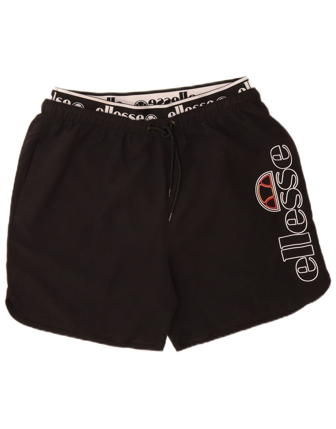 Ellesse Herren-Badeshorts mit Grafik, groß, aus schwarzem Polyester